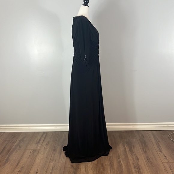 Cameron Blake for mon Cherie Long Black Gown with Ling Sleeve Dress - Picture 13 of 17